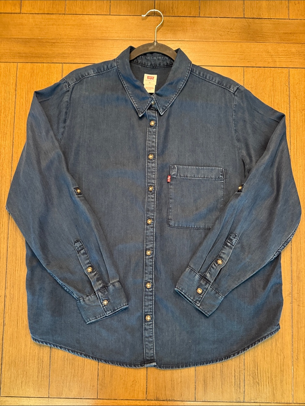 Levi's Indigo Blue Denim-Feel Button Down Shirt